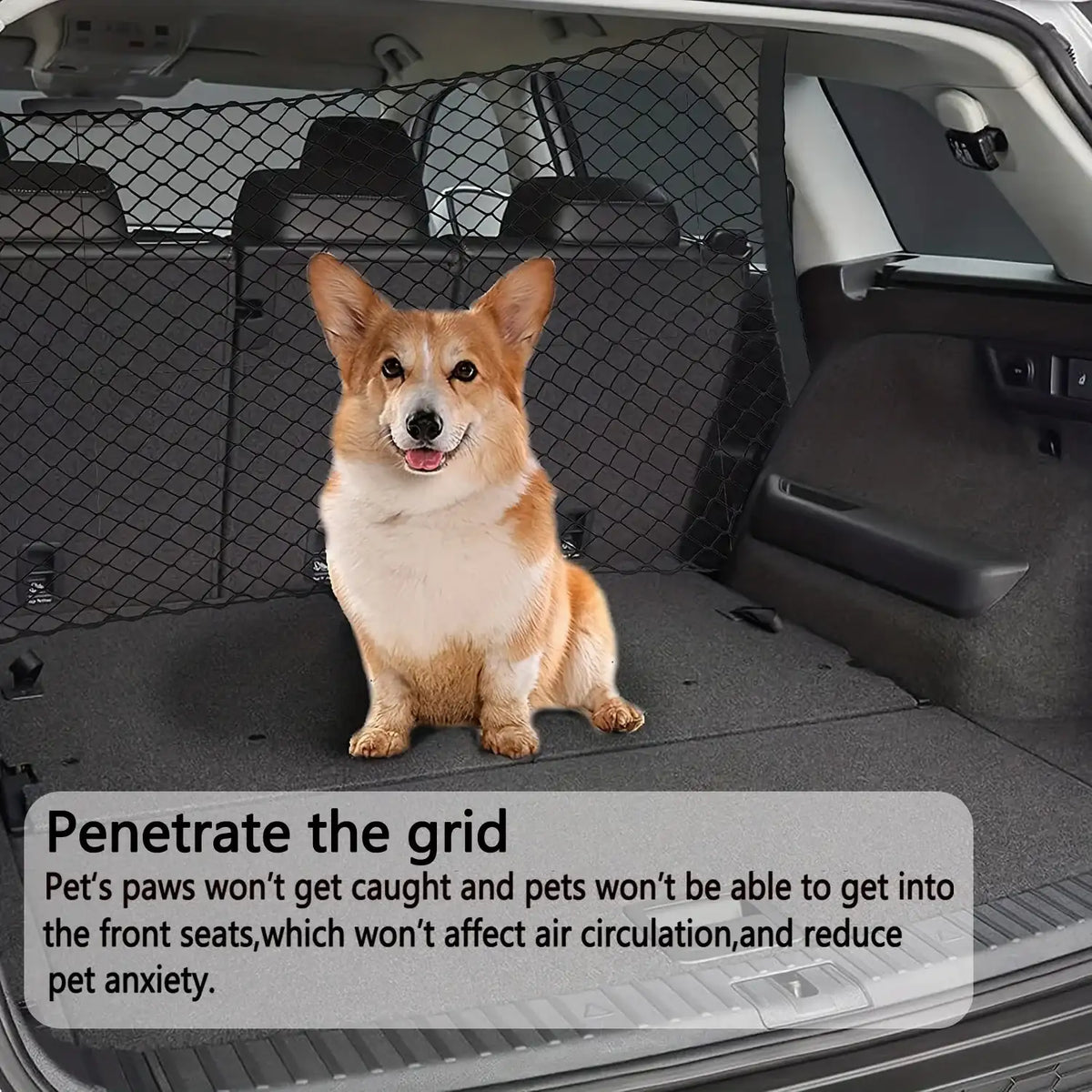 Pet Dog Isolation Net for Car Trunk Elastic Safety Barrier with Mesh Design Pet Protection Cover Dog Car Travel Accessories