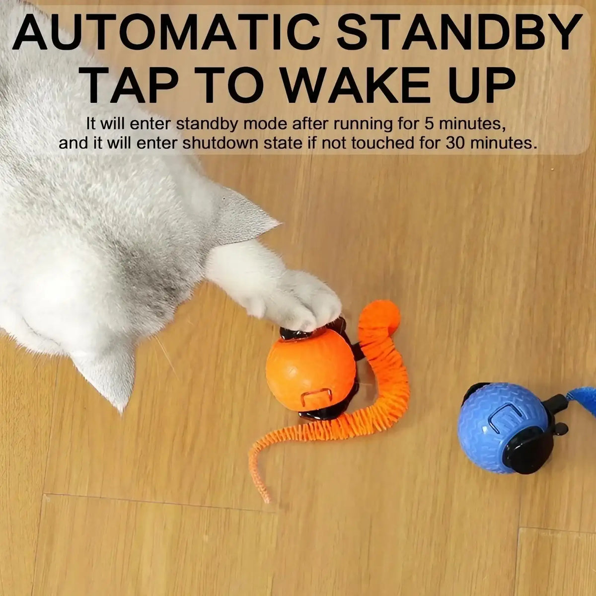 Automatic Rotating Smart Obstacle Avoidance LED Interactive Cat Toy 360 Degree Pet Playful Teasing Ball