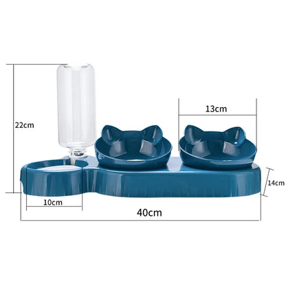 3 in 1 Cat Feeder Automatic Water Dispenser Double Bowl Pet Bowl for Small Dogs Cats Pet Food Container Cat Accessories