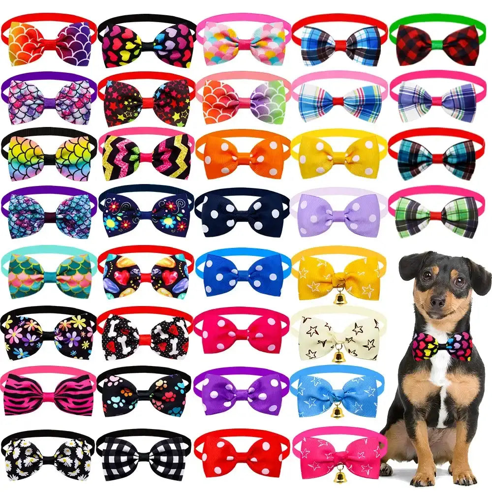 20pcs Dog Acccessories Dog Bow Tie  Bulk Dog Collar Bow Dog Bowtie Small Dog Cat Pet Supplies Dog Fashion Accessoreis Bow