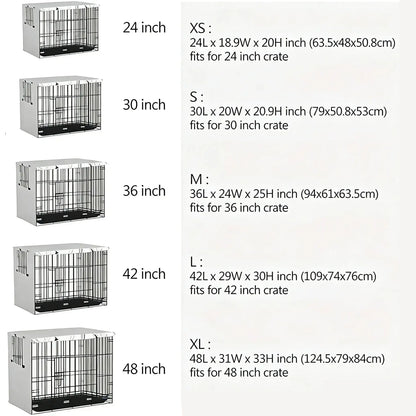 Explore Land Dog Crate Cover Heavy Duty Polyester Pet Kennel Sunshade Universal Fit for 42 inches Wire Cage (Black)