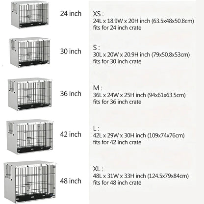 Explore Land Dog Crate Cover Heavy Duty Polyester Pet Kennel Sunshade Universal Fit for 42 inches Wire Cage (Black)