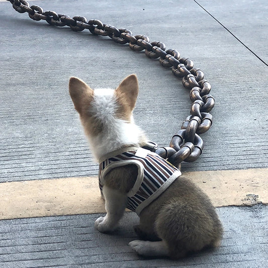 Simulated Iron Chain Dog with Dog Chain Traction Rope Dog Rope Funny Outdoor Plastic Thick Chain