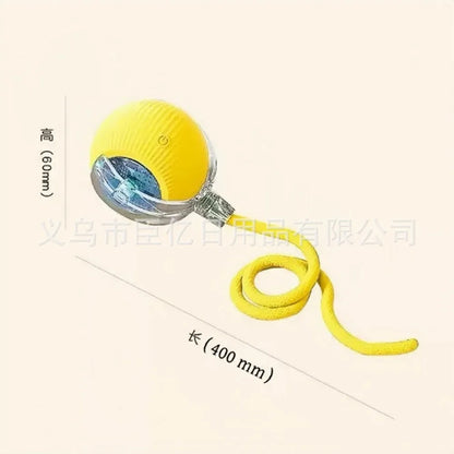 Pet Toy Ball with Tail Rope，Smart Automatic Pet Chase Ball Toy, Upgraded Speedy Tail Kitten Toy for Bored Indoor Adult Pets