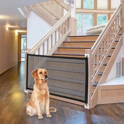 1PC Tall Pet Dog Gate - Retractable Safety Guard, Toddler Stair Gate, Ingenious Mesh Dog Fence, Isolation Barrier for Indoor