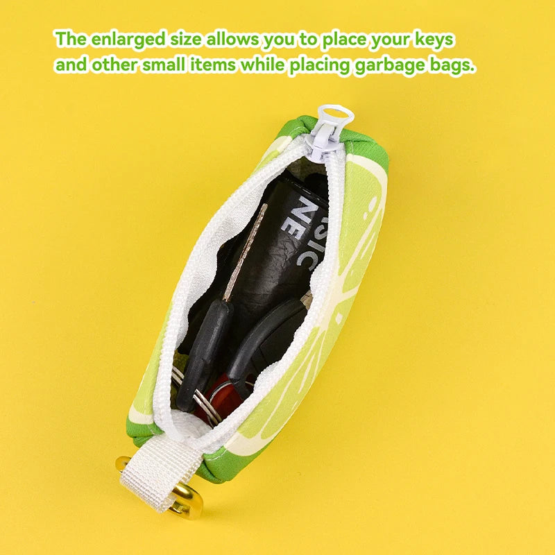 Cute fruit pet poop bag storage, can be connected to any dog leash, bag and leash not included, limited special edition