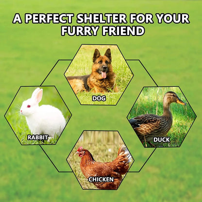 Extra Large Outdoor Dog Kennel, Anti-Rust Galvanized Chain Link Dog Run with Roof, Waterproof UV-Resistant Cover & Secure Lock