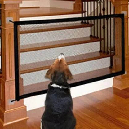 1PC Tall Pet Dog Gate - Retractable Safety Guard, Toddler Stair Gate, Ingenious Mesh Dog Fence, Isolation Barrier for Indoor
