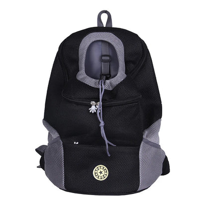 Pet Backpack Carrier for Small Dogs & Cats - Front-Folded Travel Backpack with Ventilation Mesh & Harness-Like Zipper Lock