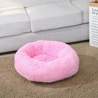 Round Cat Beds House Soft Long Plush Bed For Dogs Basket Pet Products Cushion Cat Bed Cat Mat Sleeping Sofa, Suitable For Winter