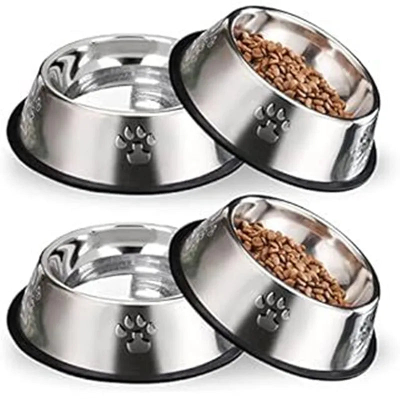 1PC Stainless Steel Pet Bowl Cat Bowl Dog Food Bowl Multi-Specification Anti-fall Food Bowl Food Bowl Feeding Pet Supplies