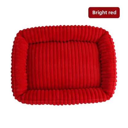 Rectangle Plush Dog Bed Winter Warm Mat Small Medium Big Pet Cat Dog Bed Kennel Puppy Sofacama Cat Cushion Pets Sofa Accessories