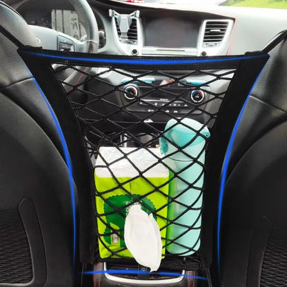 Pet Car Barrier Dog Car Barrier with Automatic Safety Mesh Storage Bag Pet Barrier Guard Back Seat Safety Protector Mesh Net