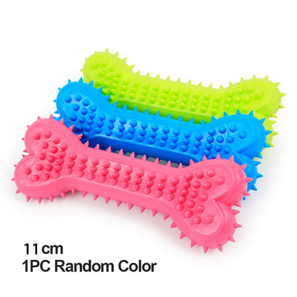 Pet Chew Toy Soft Rubber Bite-resistance Bone Shape Teeth Grinding Chewing Toys for Small Dogs Training Pet Supplies