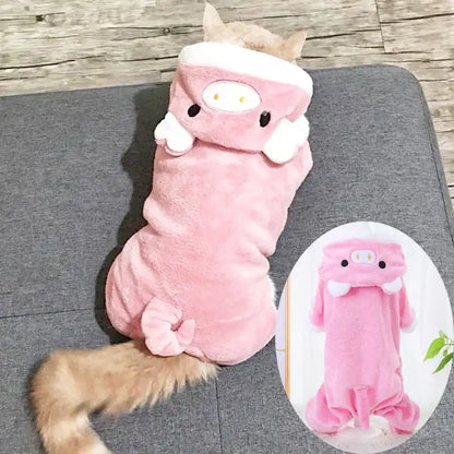 Pet Clothes for Small Medium Dogs Flannel Dog Jumpsuits Soft Comfortable Winter Warm Dog Cat Costume  Chihuahua Teddy Pet Coats